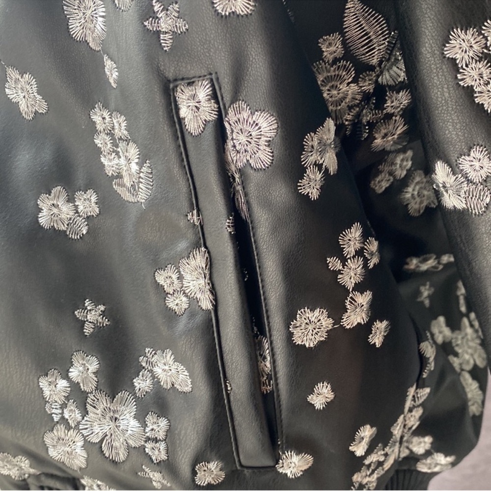 Michael Kors Black Floral Bomber Jacket - Picture 5 of 8